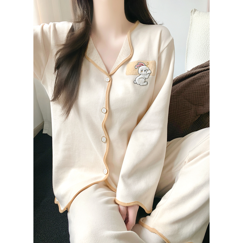 High-End Long-Sleeved Pajamas for Women 2026 New Autum Cute Bunny Contrasting Color Thin Velvet Warm Home Wear Set High-End Long-Sleeved Pajamas for Women 2026 New Autum Cute Bunny Contrasting Color Thin Velvet Warm Home Wear Set