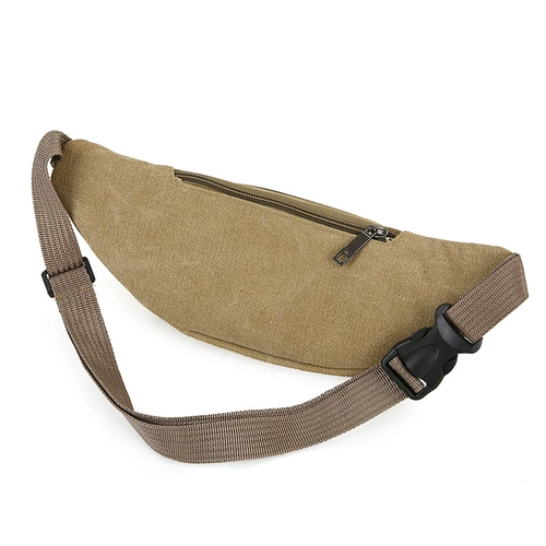 Мужская универсальная вместительная и большая износостойкая тканевая поясная сумка