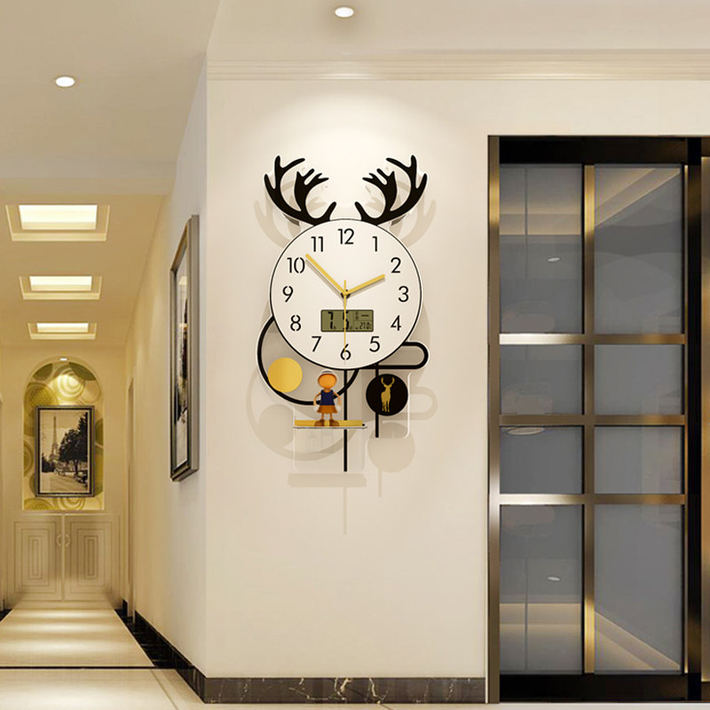 Light luxury watch hanging clock Living room Modern minimalist atmosphere Home Fashion personality Creative Decorative Hanging Wall Silent clock