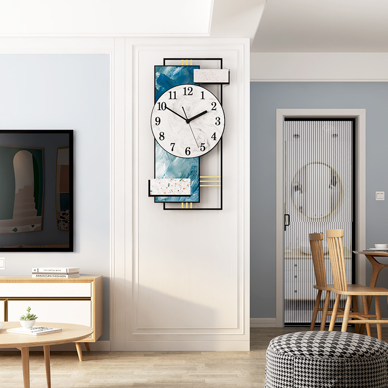 Nordic Hanging Clocks Living Room Modern Creativity Brief Atmosphere Watches & Watches Personalities Light Extravagant Art Decor Hanging Wall Home Clock