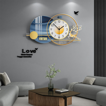 Modern minimalist atmosphere hanging bell light lavish living room hanging wall clocks Home Fashion Creative online Red Art Deco Clock