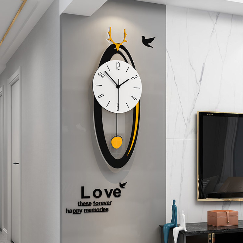 Net red clock wall clock living room modern minimalist atmosphere light luxury home fashion creative American wall decoration clock