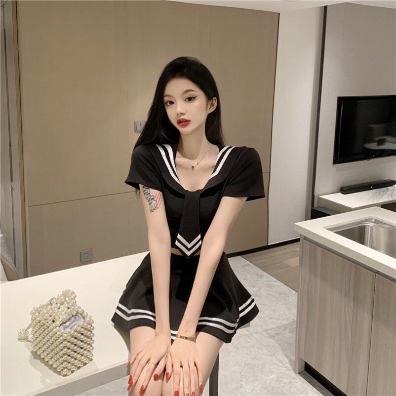 sex doll irelia Chu Sau beauty Women New Fashion Preppy Style Striped Printed Mini Skirt  Sexy Low Waist Chic Pleated Super Short Skirts main image 0