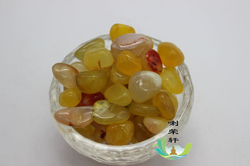 Buddhist Supplies for Man Tea Tibetan Gem Buddhist Seven Treasures Irregular Yellow Agate 50g
