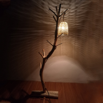 Wood feast Original ecological real branch lamp Bamboo cover lamp Log floor lamp Japanese study lamp Pastoral floor lamp