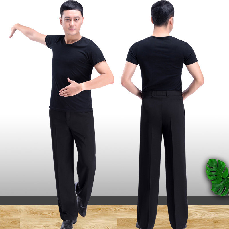 Dance pants Men's pants Modern social dance pants Practice pants GB Square Latin drop sense wide leg pants Straight men