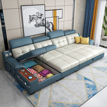 Sofa Bed Dual-use folding multifunction Nordic new living room tech cloth pull-out solid wood double small family type