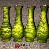 Big leaf nanmu vase golden nanmu Guanyin vase solid wood carving crafts ornaments collection