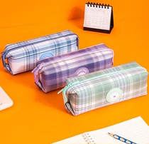 Daili JK girl pencil case Japanese Plaid girl heart high value big square student ins style simple fashion