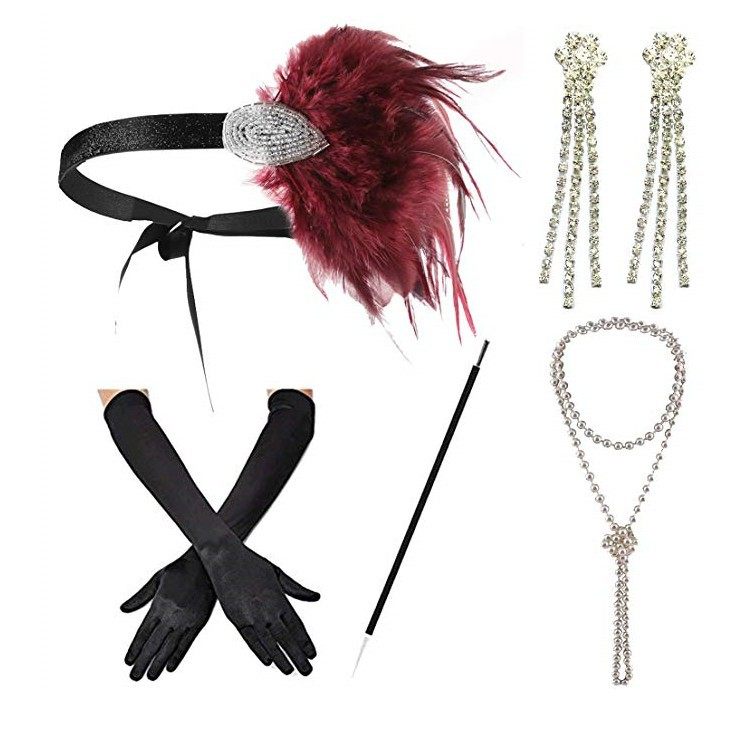 Заколки 1920s great gatsby party costume accessories set headband