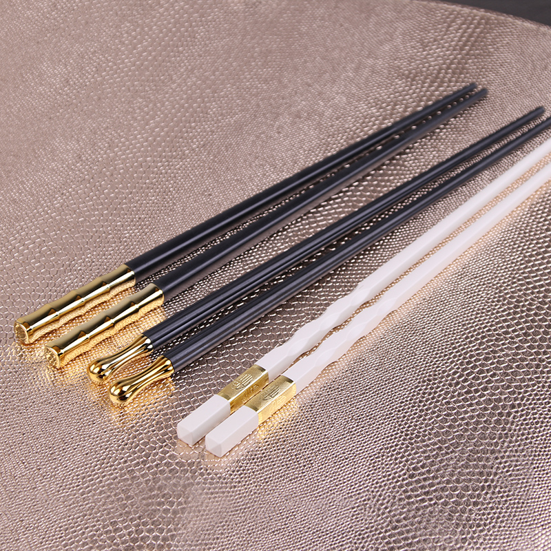 European-style alloy chopsticks model room set table chopsticks hotel high-grade high temperature resistant mildew bamboo household chopsticks simple