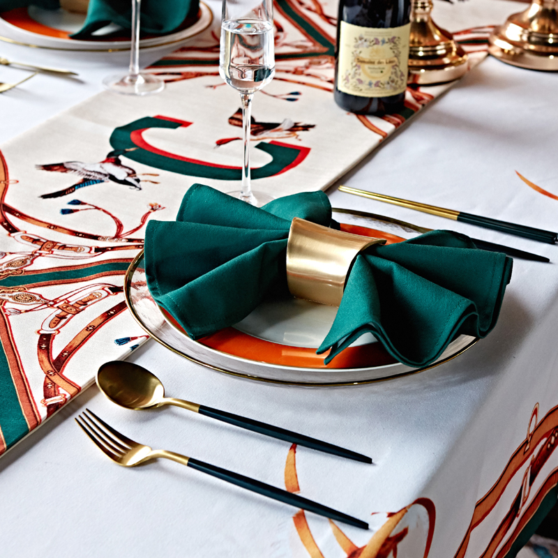 High-grade Western net red 304 stainless steel electroplated taurus steak knife fork spoon fork tea spoon Mirror western tableware