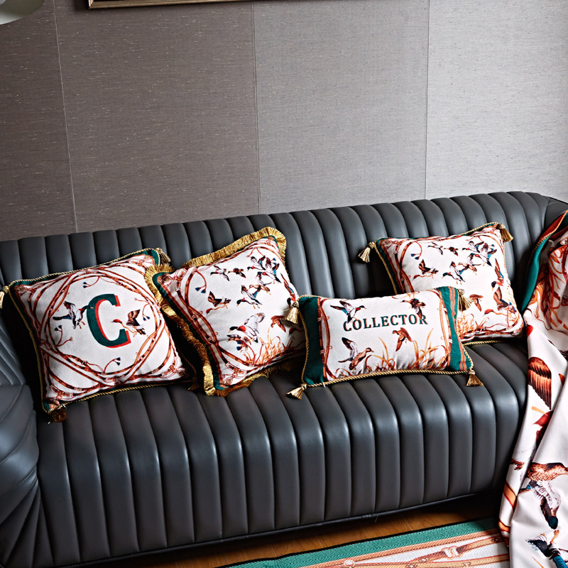American new vintages High-end Cushions With Pillows Light Lavish Backrest Decent Board Home Fabric Décor Decor Waist Leaning-Taobao