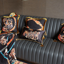 New American model room home high-end living room sofa horse cushion pillow bedside tassel pendant waist pillow