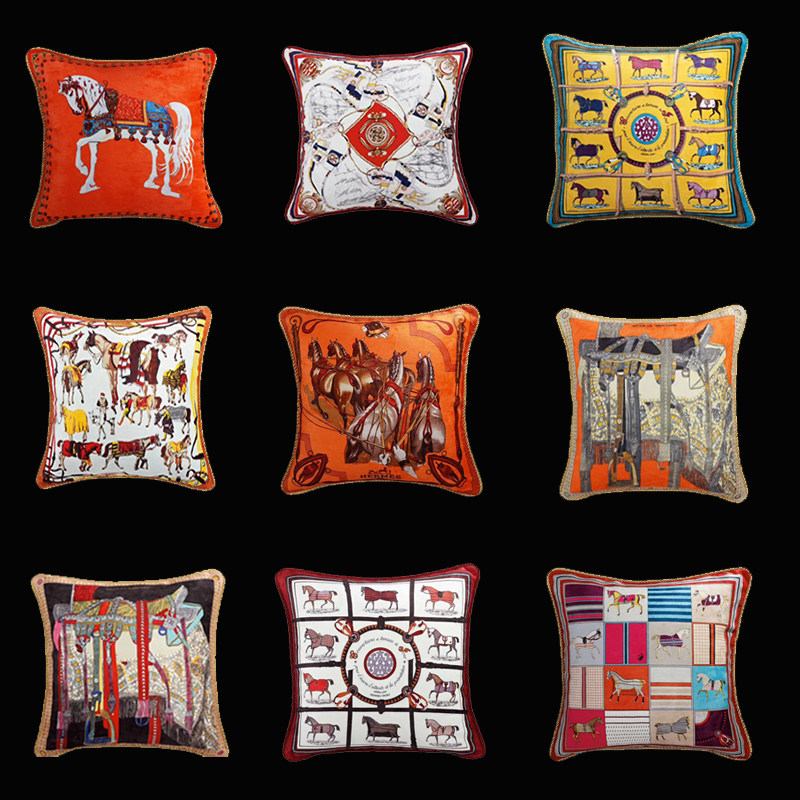 American big-name light luxury pillow club living room sofa cushion homestay model room horse bed headrest plush