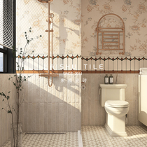 Uncle Lai French bathroom tiles plant tiles retro bathroom kitchen wall and floor tiles all-ceramic art style tiles