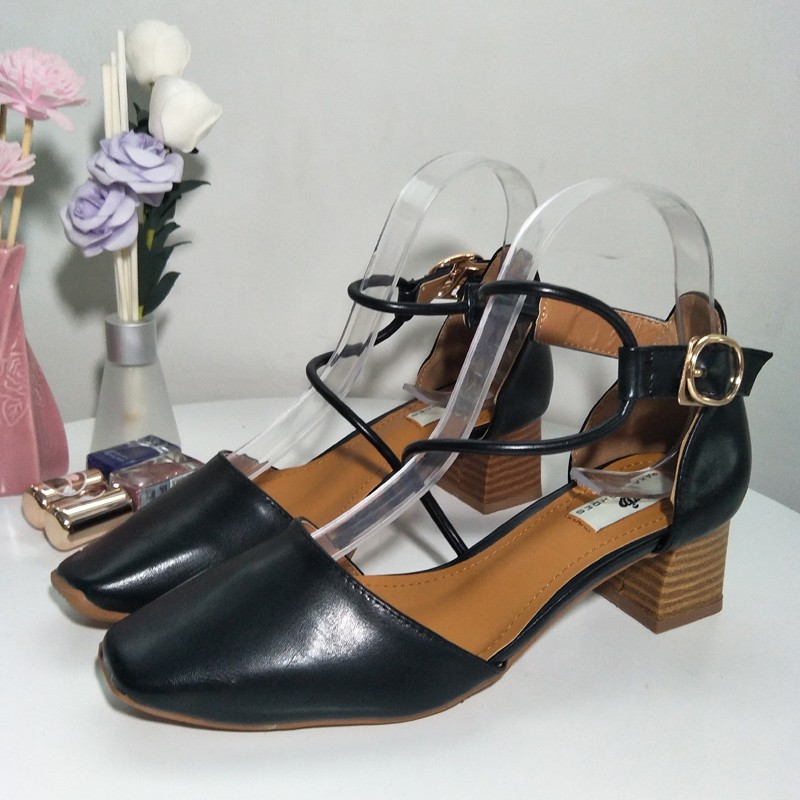 Giày nữ 2018 mới sandal mùa hè phiên bản Hàn Quốc với giày cao gót dày Baotou từ khóa cao gót vuông dép dior