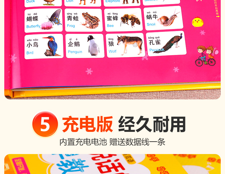 会说话的早教有声书幼儿手指点读发声书有声读物1一2-3岁宝宝学说话书本适合一岁半三看启蒙认知撕不烂绘本儿童发音两训练开口神器