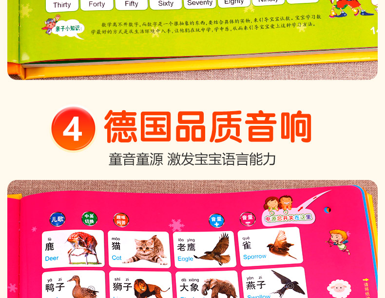 会说话的早教有声书幼儿手指点读发声书有声读物1一2-3岁宝宝学说话书本适合一岁半三看启蒙认知撕不烂绘本儿童发音两训练开口神器