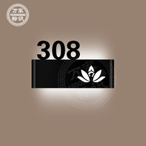 New foot bath B & B led hotel hotel luminous door number custom Acrylic luminous logo box door number