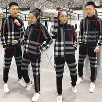 2021 Winter new lovers casual sports suit men and women covered head round collars and velvety clothing fashion two sets of fashion