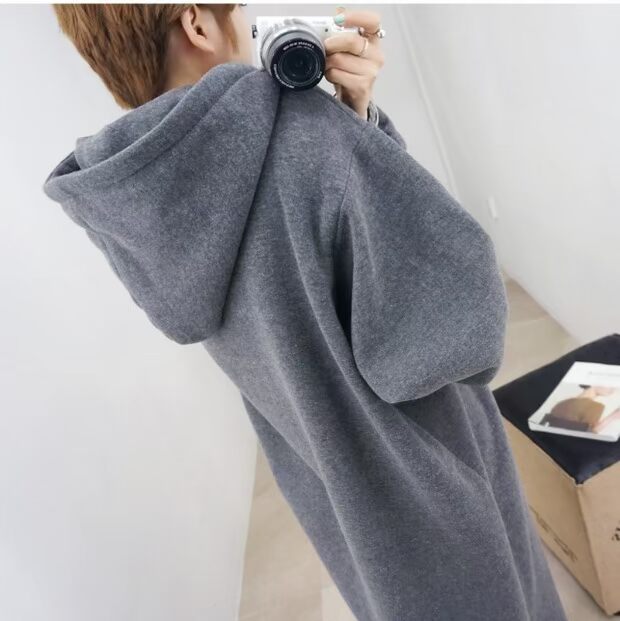 Áo bà bầu Chao cho bà bầu mùa thu và váy mùa đông dài cỡ lớn 200 kg áo sơ mi cộng với áo len dày cho bà bầu áo len shop quần áo bầu