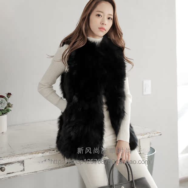 Winter cỏ nhập khẩu fox lông giáp cô gái vừa chiều dài 2017 mới dày bạc fox vest Hàn Quốc phiên bản của trăm