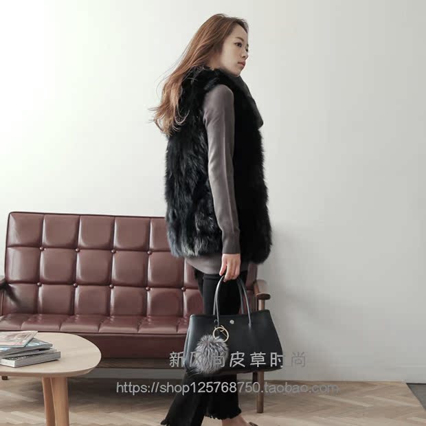 Winter cỏ nhập khẩu fox lông giáp cô gái vừa chiều dài 2017 mới dày bạc fox vest Hàn Quốc phiên bản của trăm