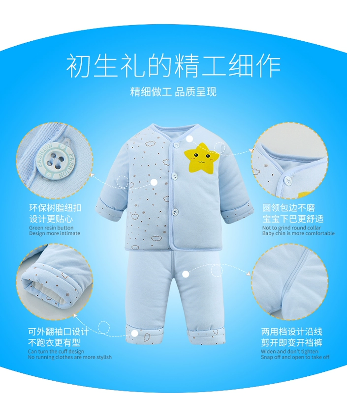 Mùa thu và mùa đông mẫu quần áo cotton độn quần áo trẻ em hộp quà tặng cotton sơ sinh 0-3 tháng 6 đồ dùng cho mẹ và bé