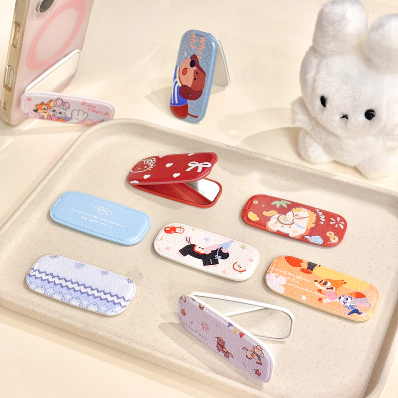 Japanese and Korean ins Cartoon Nick Judy Small Animal Adhesive Mirror Stand Suitable for Phone Cases, Tablets, Refrigerator Decorations