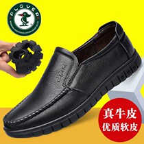 Woodpecker mens shoes 2022 spring new leather shoes mens leather soft-bottom casual shoes men middle-aged and older daddy shoes