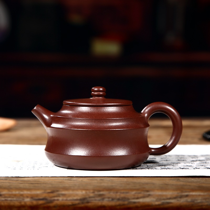 Lixing Purple Sand Pot Pure Total Handmade Giant Wheel Original Mine Purple Zhu Clay Light Goods In 230cc Yan Li Porcelain Clay Pot tea Set