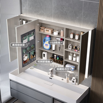 Toilet Mirror Cabinet Alone Wall-mounted CONTAINED STAINLESS STEEL INTELLIGENT BATHROOM NO-FLOOR MIRROR CABINET THROUGH TOP CUSTOMISATION