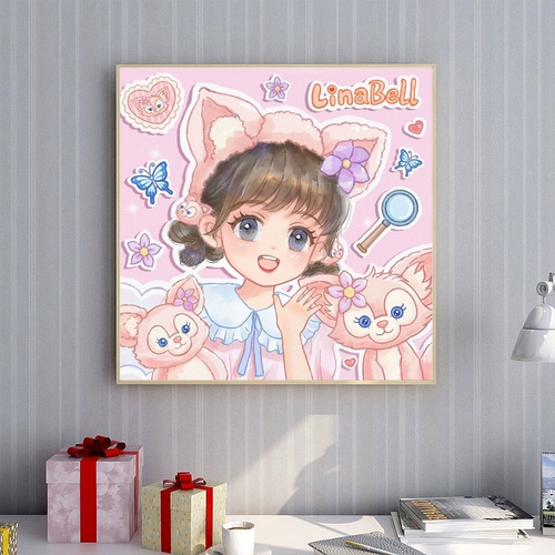 2023 Новая звезда мультфильмов Делу Даймонд живопись аниме девочка спальня полная алмаза -кросс -штифт детей рука -сделана