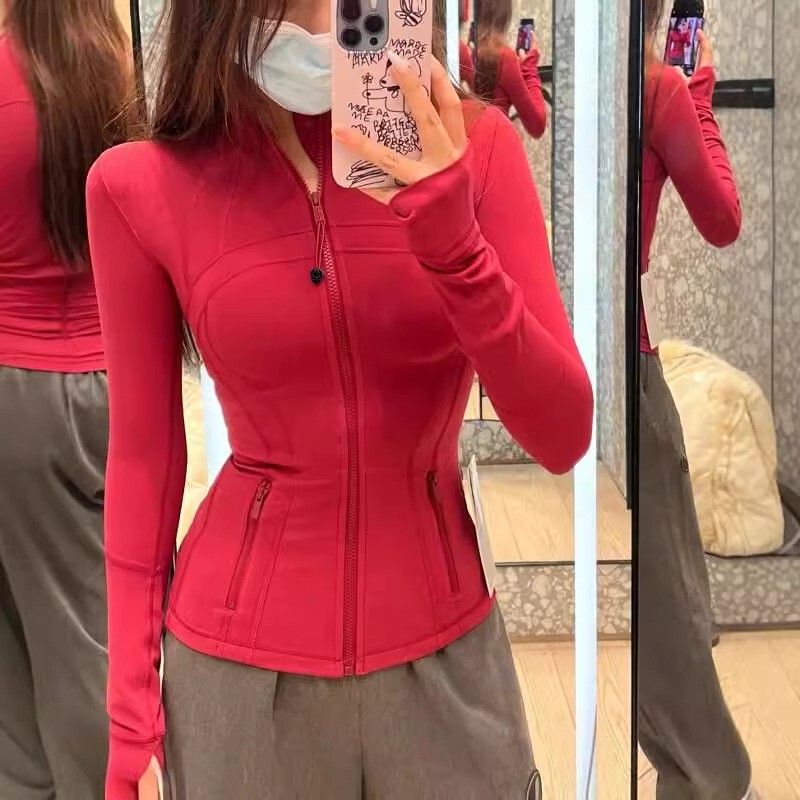 Orso Lulu Yoga Wear Defna Stand-Up Collar Jacket Top Women's Spring and Summer Sports Slim Fit Brushed Jacket