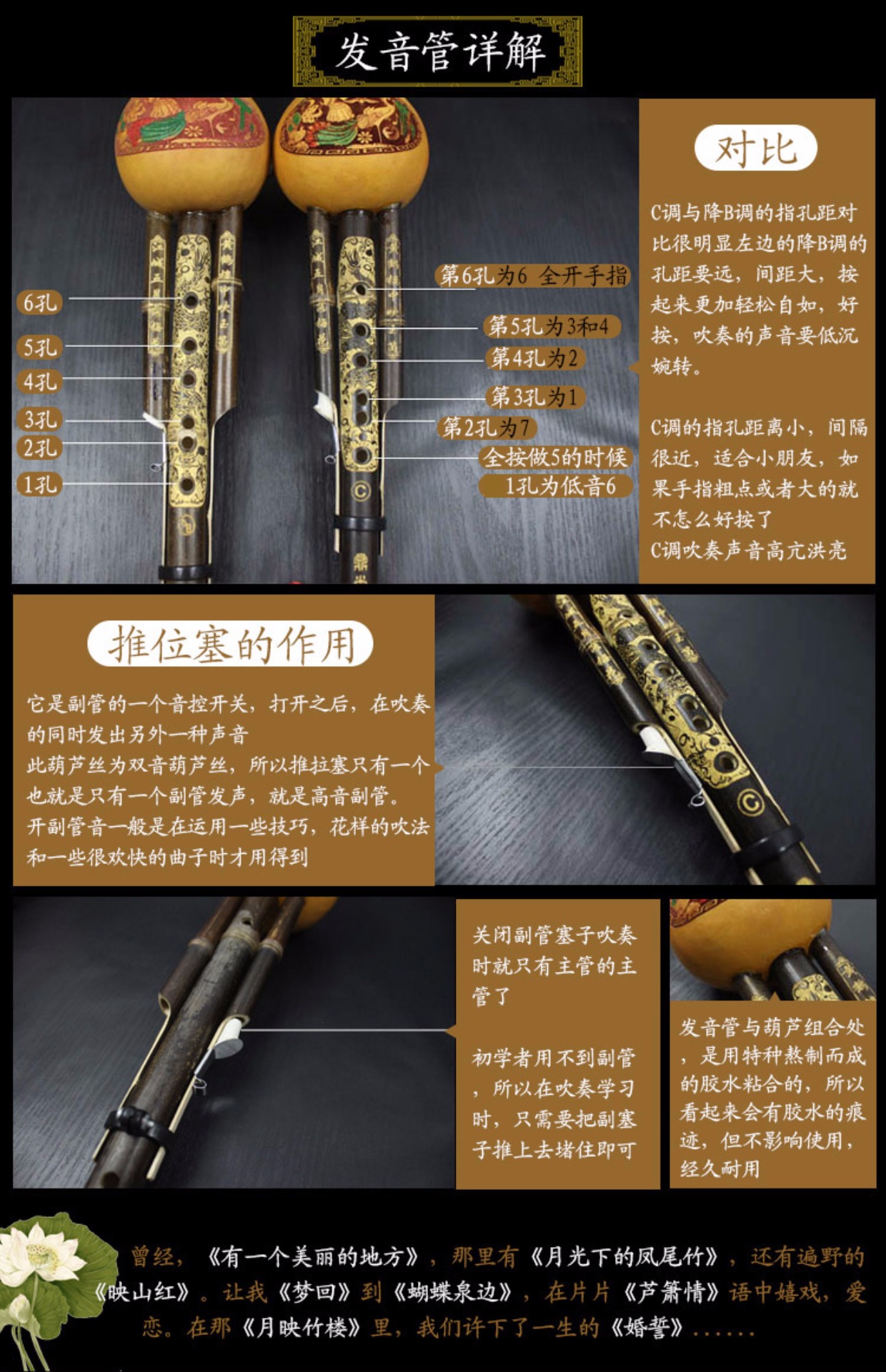 Tự nhiên Zizhu hai người mới bắt đầu giới thiệu chơi cucurbit C xuống nhạc cụ quốc gia hạng B độc quyền cung cấp trường học - Nhạc cụ dân tộc đàn bầu