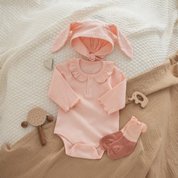 Baby Bag Clothes Princess Wind Early Autumn Newborn Baby Full Moon Female Baby Suit Early Autumn Small Month Age Dopamine Wear