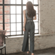 2018 summer new women's Korean version temperament sexy hollow sleeveless lace high waist jumpsuit casual trousers summer