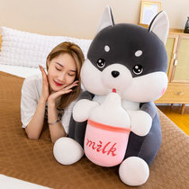 Cute bottle husky plush toy doll Doll Doll bed hug bear sleeping birthday gift woman