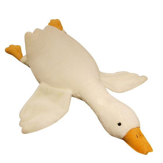 Cute big white goose pillow plush toy big goose doll doll doll bed sleeping birthday gift girl