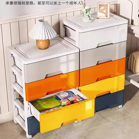 抽屉式收纳柜五斗柜塑料柜子储物柜置物客厅家用多层床头储物柜JY