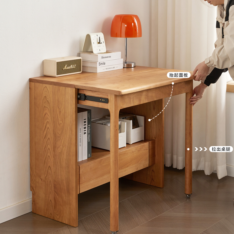 Solid Wood Desk, Foldable and Extendable Workbench, Computer Desk, Home Bedside Table, Study Desk for Small Apartments, Writing Desk Solid Wood Desk, Foldable and Extendable Workbench, Computer Desk, Home Bedside Table, Study Desk for Small Apartments, Writing Desk