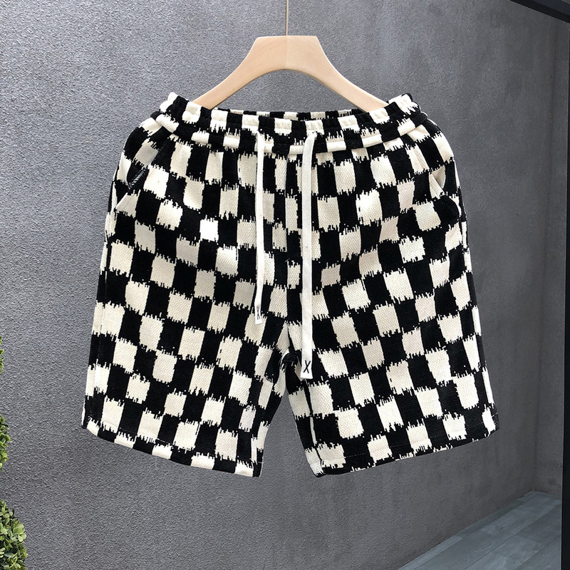 Korean Imported Plaid Shorts for Men, Summer Casual Five-Point Shorts, 2026 New Style Men's Summer Large Shorts