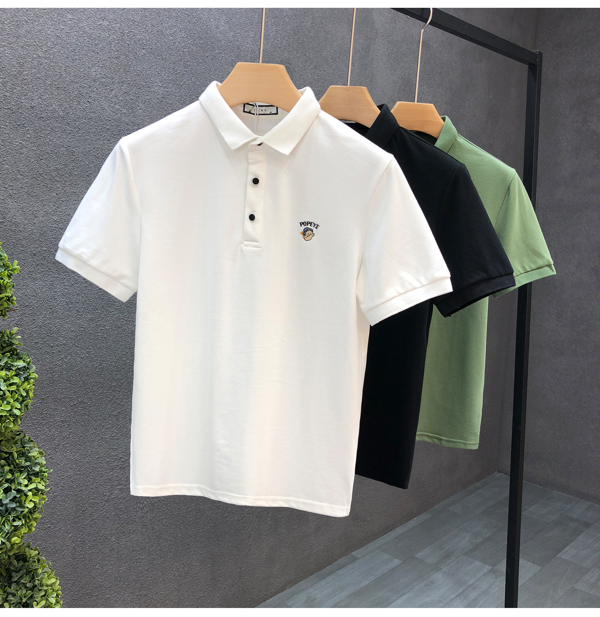 Cartoon printed Polo shirt, t-shirt, trendy brand, youth 2023 summer new men's short collar and half sleeved_voghion.com