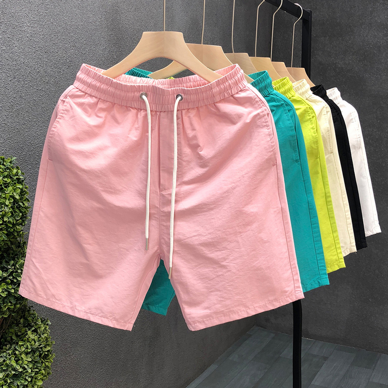 Bright-Colored High-End Casual Shorts for Men, Trendy Brand, Fashionable Outerwear, Five-Point Shorts, Men's Summer Fashion, Versatile Large Shorts