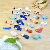 Japanese ceramic whale chopsticks holder fat whale goldfish chopsticks holder creative ornaments exquisite small gifts