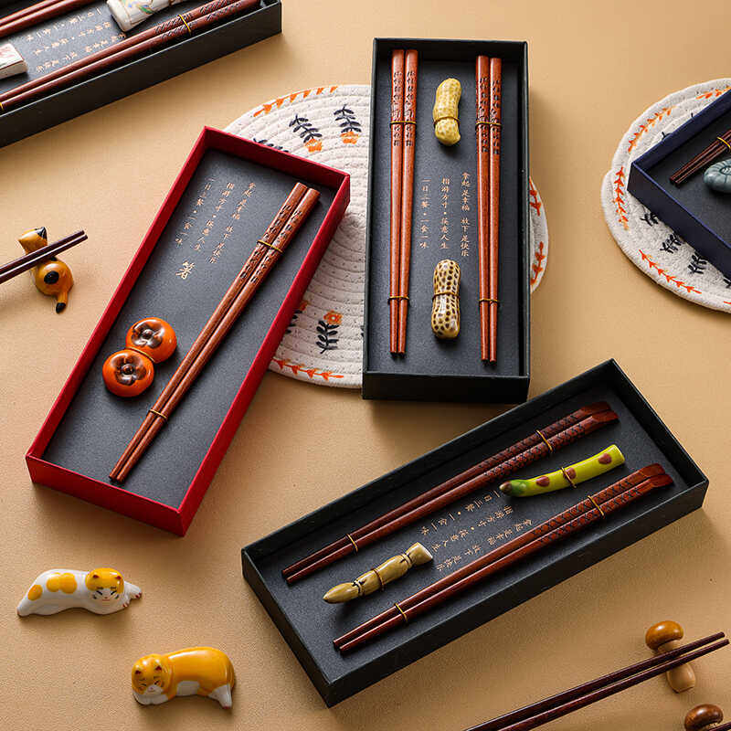 💍🎉中式婚庆伴手礼,高端筷子礼盒,喜庆乔迁必备餐具筷架🎁-筷子-淘宝好物网