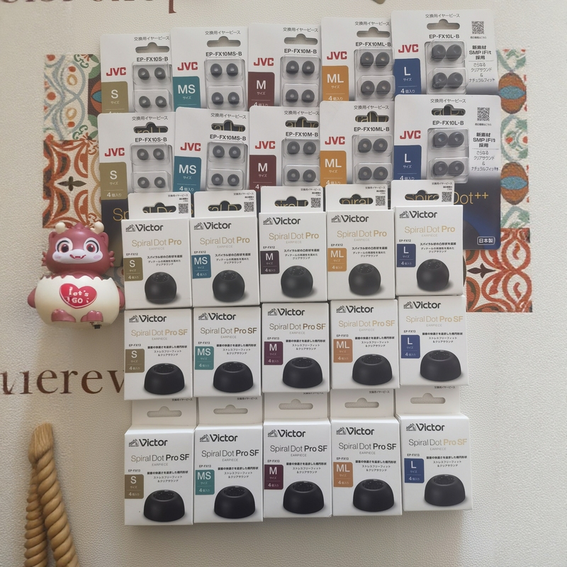 Jvc Ep-Fx13 Fx12 Fx10 Spiral Silicone Earbud Tips with Spiral Protrusion and Indentation Az100