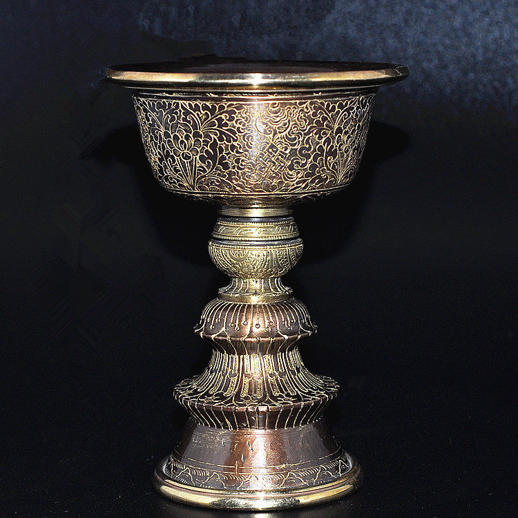 Nepal Butter Lamp Eight Auspicious Lamp Copper Butter Lamp