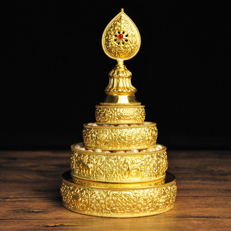 Sterling silver Manza plate 24K sterling silver gold-plated Manza repair plate tray household Jinman tea Romanda plate 12cm ornament